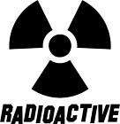 Radioactive Decal   vinyl sticker 3.75x3.67