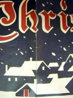   CHRISTMAS SALE OLD DRUGSTORE WINDOW BANNER SIGN * SNOWY ROOFTOPS