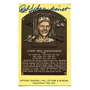   Schoendienst Autographed/Signed Hall of Fame Plaque 