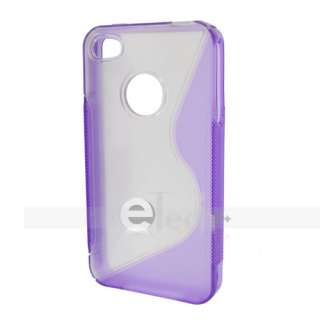 New Purple TPU Bumper Skin Hard Cover Case for Apple iPhone 4 4G 