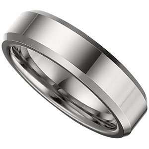    Comfort Fit Dura Tungsten Beveled Band 6.3mm Size 10 Jewelry