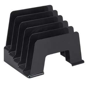  Compact Step Sorter, 5 Compartment, 8x5 1/2x6, Black 