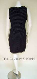 Yoana Baraschi Pleated Ribbon Flapper Dress Black 10 NWT $394  