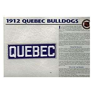  NHL 1912 Quebec Bulldogs Official Patch on Team History 