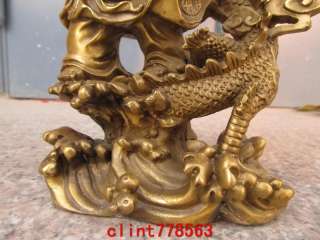 Folk Collection Classic Copper Maitreya Buddha Ride on Dragon statues 