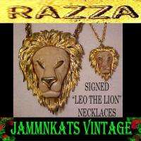 RAZZA 2pc VeRy RaRe Leo the Lion Signed Necklace Set  