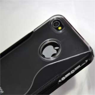 Black C2 Soft TPU Hard Plastic Back Case Cover Skin for iPhone 4 4G 