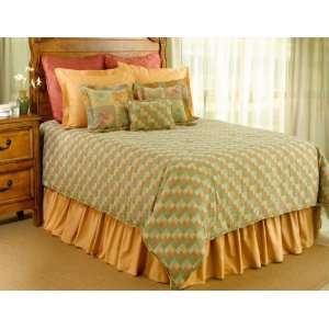   Orange Green Queen Bedding Bed in a Bag Comforter Set