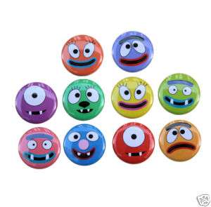 10 FUNNY FACES Buttons Pins Badges 1 Cartoon Silly  