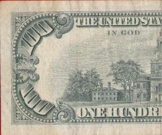 1966 RED SEAL $100 United States Legal Tender Note $100 RED SEAL 1966 
