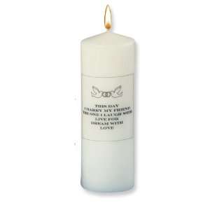  This Day w/ Doves White Pillar Candle Jewelry