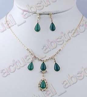 FREE Cat Eye bead&gold plated necklace earring 6sets  
