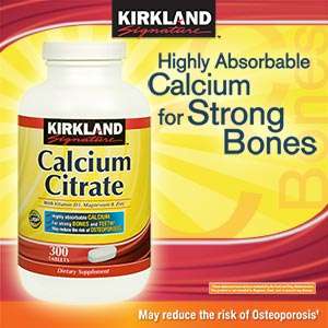   Signature Calcium Citrate + Vitamin D 300 Tabs 096619286645  