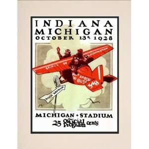  1928 Michigan Wolverines vs Indiana Hoosiers 10 1/2 x 14 