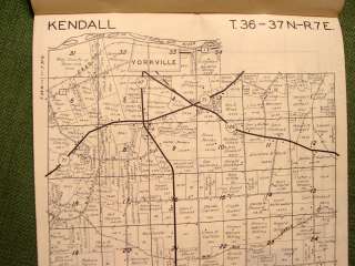 1959 KENDALL COUNTY IL PLAT BOOK OSWEGO YORKVILLE PLANO NEWARK LISBON 