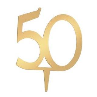 50th Golden Anniversary Mirror Monogram Cake Topper or Party 