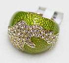 NEW Swarovski Crystal 18K Gold Designer Green Abstract 