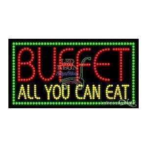 Buffet All You Can Eat LED Business Sign 17 Tall x 32 Wide x 1 Deep