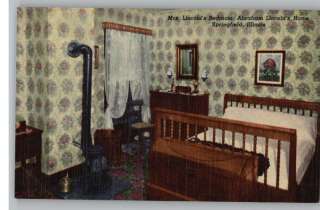 Linen PostcardMary Todd Lincolns BedroomSpringfield,Illinois/IL 