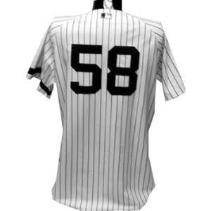 Jeff Karstens #58 2007 Game Used Home Pinstripe Jersey w/ Arm Band 48 
