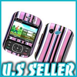 RUBBER PINK STRIPE HARD CASE COVER FOR LG IMPRINT MN240 PROTECTOR SNAP 