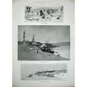   1896 Egypt Pigeon Houses Transport Boat Ship Montbard