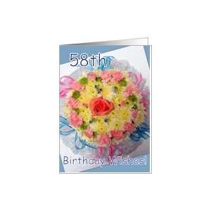  58th Birthday   Floral Cake Card Toys & Games