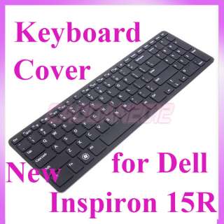 New Black Silicone Keyboard Protector Cover Skin for Dell Inspiron 15R 
