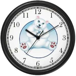 Polar Bears   Sitting Mommy Holding Baby Wall Clock by WatchBuddy 