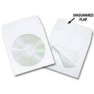  White Adhesive Backed Paper CD Envelopes 5x5 Electronics