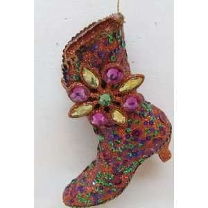   inch High Heel Boot Ornament. Ready to Hang on a Gold Cord.Beautiful