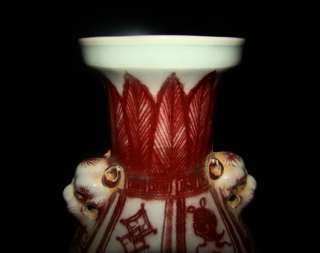 MAGNIFICENT Chinese Underglazed Red Porcelain Flower Vase   Ming 