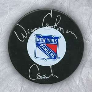  WAYNE CASHMAN New York Rangers SIGNED Hockey Puck Sports 