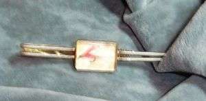VINTAGE HICKOK TIE CLASP WITH FLY FISHING LURE DESIGN  