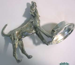 Novelty Pair Of English Silver Plated Hound Dog Salt Cellars And 