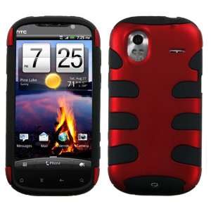  Hybrid Design Dual Tone Red/Black Protector Case for HTC 