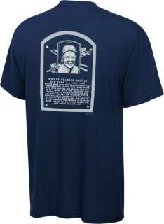 Mickey Mantle New York Yankees Navy Hall Of Fame Plaque T Shirt  