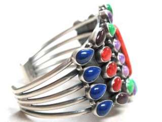 Kirk Smith Explosion of Color Multi Stone Cluster Cuff  
