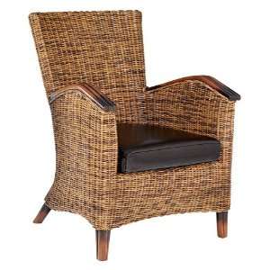  Kimberly Bicast Leather Rattan Accent Chair