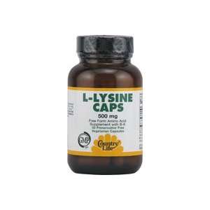  Country Life L Lysine Caps    500 mg   50 Vegetarian 