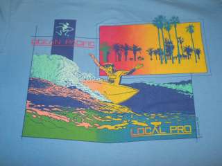 vintage 80S OP OCEAN PACIFIC SURFING SURF LOCAL PRO RAINBOW PALM TREE 