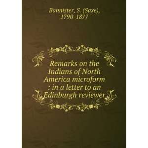   letter to an Edinburgh reviewer S. (Saxe), 1790 1877 Bannister Books
