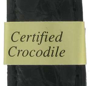 18mm Mens Genuine Crocodile Luxury Watch Band Black  