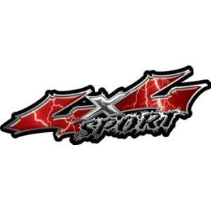 Wicked Series 4x4 Sport Lightning Red Decals   6 h x 18 