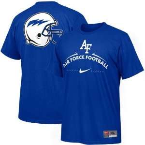  Nike Air Force Falcons Royal Blue Practice T shirt Sports 