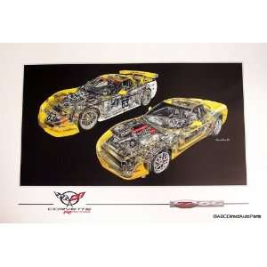  Corvette Racing C5 Z06 C5R Cutaway Collectible Poster 