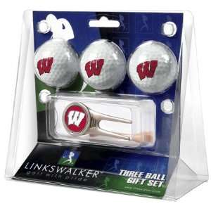  University of Wisconsin Badgers 3 Golf Ball Gift Pack w 