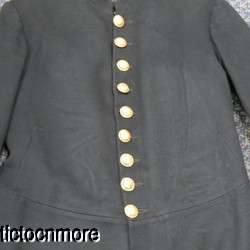 1800s MILITARY ARMY OFFICERS DRESS FROCK COAT UNIFORM NAMED BRASS 
