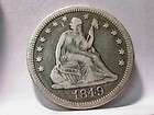 1849 F/VF SILVER SEATED LIBERTY QUARTER ID#V372