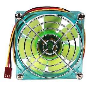  3x3 Inch (80mm) Crystal LED Case Fan with Grill (Blue 